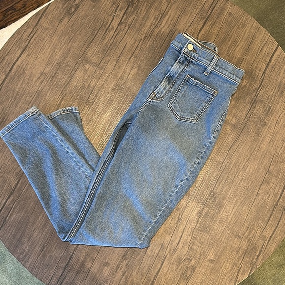 REFORMATION High Skinny Crop Patch Pockets Jeans in Catalina wash Size 28 - Picture 2 of 9